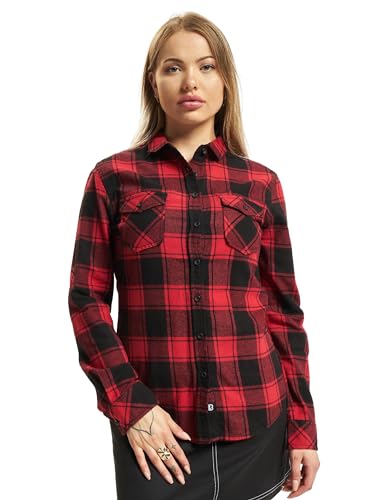 Brandit Women Amy Flannel Shirt Long S, Farbe: red/Black, Größe: 4XL von Brandit