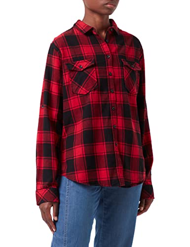 Brandit Amy Flanell Checkshirt Girl-Hemd schwarz/rot - L von Brandit