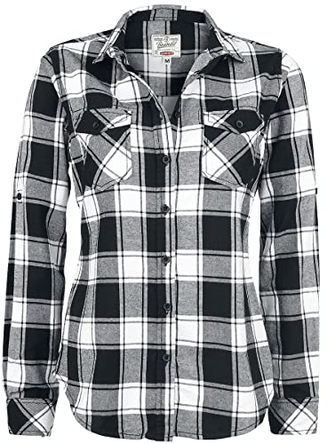 Brandit Amy Flanell Checkshirt Girl-Hemd schwarz/weiß - 4XL von Brandit