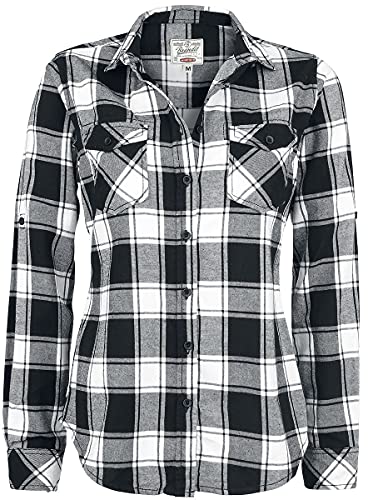 Brandit Amy Flanell Checkshirt Girl-Hemd schwarz/weiß - XL von Brandit