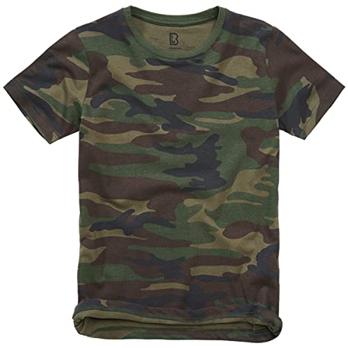 Brandit Army T-Shirt Kinder Armee Bundeswehr Shirt Kids BW UNTERHEMD Uni & CAMO, Größe:M (134/140), Farbe:Woodland von Brandit