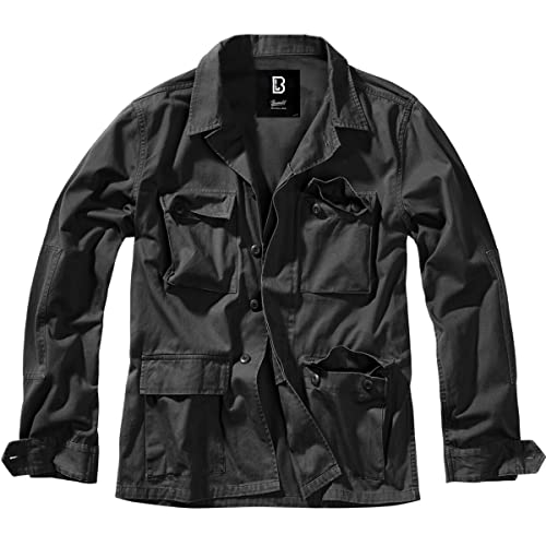 Brandit US BDU TWILL JACKE ARMY JACKET KAMPFJACKE ARMEE FELDJACKE FREIZEITJACKE, Größe:S, Farbe:Schwarz von Brandit