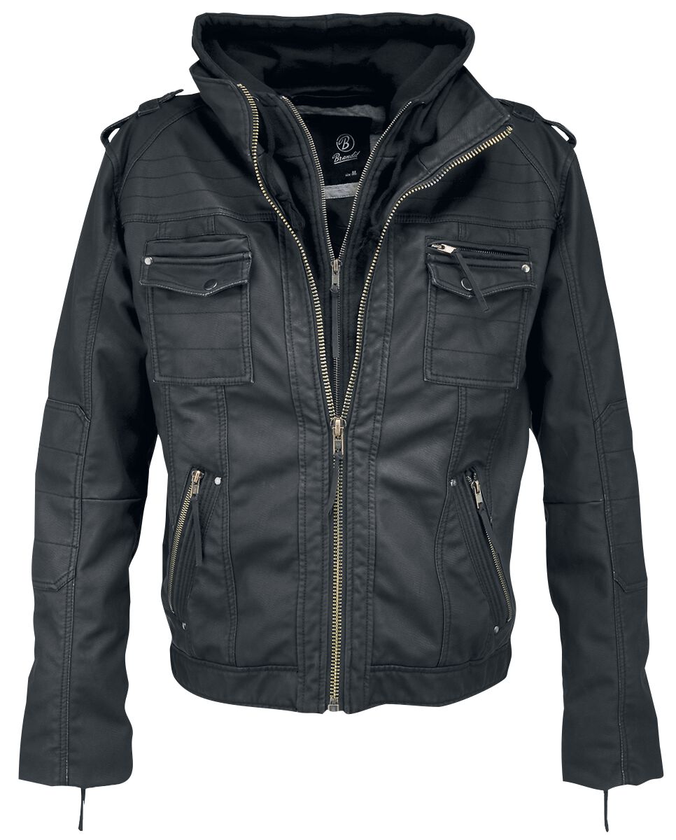 Brandit Black Rock Kunstlederjacke schwarz in L von Brandit