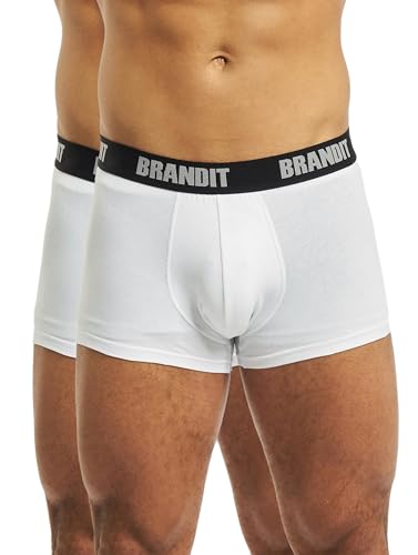 Brandit Boxer Shorts Logo 2 Pack, Farbe: White+White, Größe: XL von Brandit