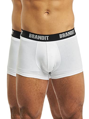 Brandit Boxershort Logo, 2er Pack, White und White, Größe L von Brandit