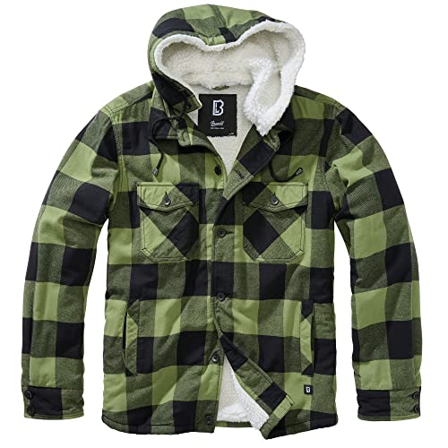 Brandit Lumberjacket hooded black/olive Gr. 4XL von Brandit