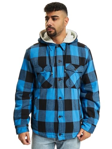 Brandit Lumber Jacket Hooded, Farbe: black+blue, Größe: M von Brandit