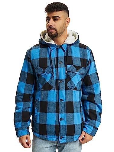 Brandit Lumberjacket hooded black/blue Gr. M von Brandit