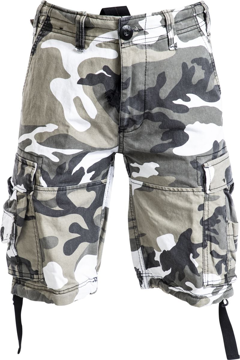 Brandit - Camouflage/Flecktarn Short - Vintage Shorts - S bis 3XL - für Männer - Größe S - snowcamo von Brandit