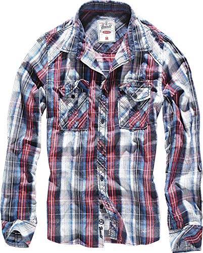 Brandit Central City Check Shirt Vintage Hemd, Navy-white, 5XL von Brandit