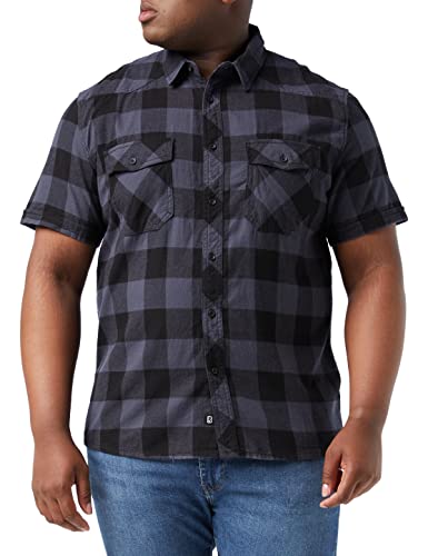 Brandit Check Shirt Herren Kurzarm, Größe:3XL, Farbe:Grau-Schwarz von Brandit