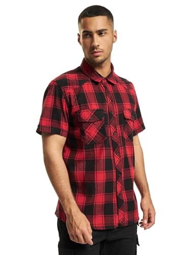 Brandit Check Shirt Herren Kurzarm, Größe:3XL, Farbe:Rot-Schwarz von Brandit