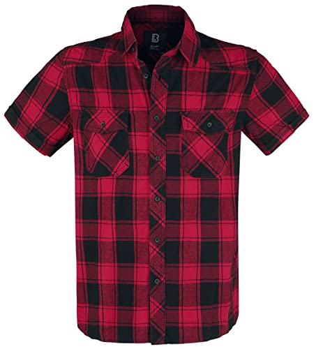 Brandit Check Shirt Herren Kurzarm, Größe:4XL, Farbe:Rot-Schwarz von Brandit