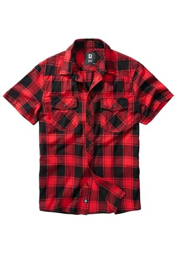 Brandit Check Shirt Herren Kurzarm, Größe:L, Farbe:Rot-Schwarz von Brandit