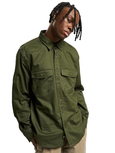 Brandit Flannel Shirt Long Sleeve, Farbe: Olive, Größe: 4XL von Brandit