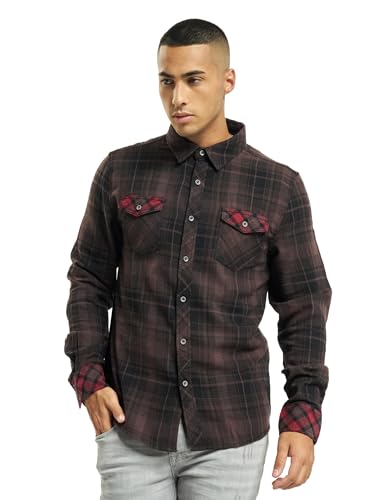 Brandit Duncan Check Shirt Long Sleeve, Farbe: Brown-blac, Größe: XXL von Brandit