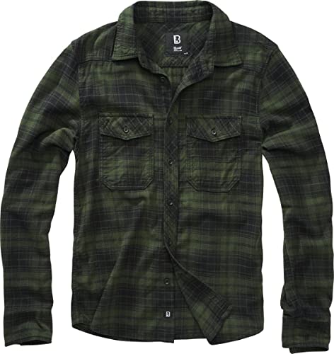 Brandit Checkshirt Männer Flanellhemd grün 4XL 100% Baumwolle Casual Wear, Rockwear von Brandit