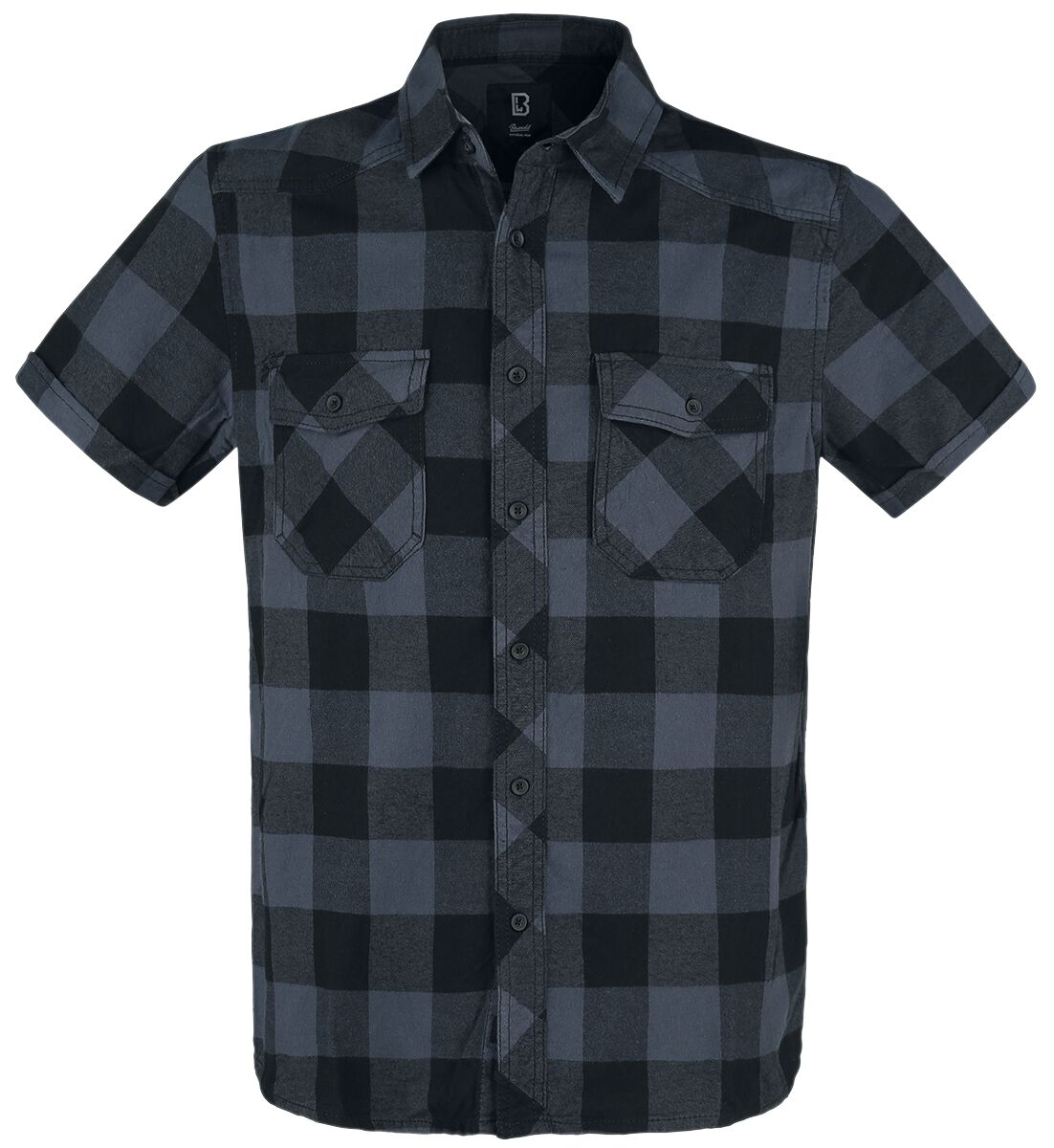 Brandit Checkshirt halfsleeve Kurzarmhemd schwarz grau in XL von Brandit