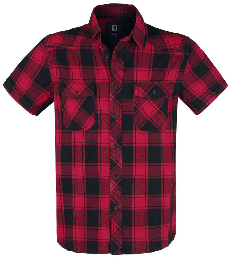 Brandit Checkshirt halfsleeve Kurzarmhemd schwarz rot in S von Brandit