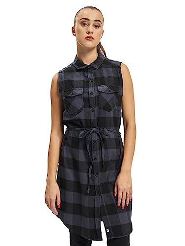 Brandit Damen Women Gracey Longshirt Sleeveless Bluse, Black/Grey, XS von Brandit