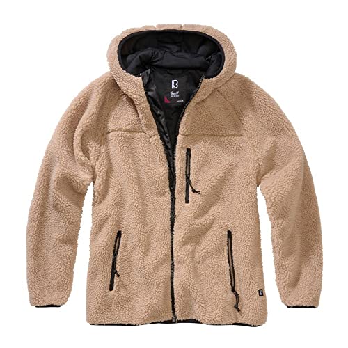 Brandit Damen Women Teddyfleece Jacket Hooded Ladies Teddyfleecejacket Hood, Camel von Brandit