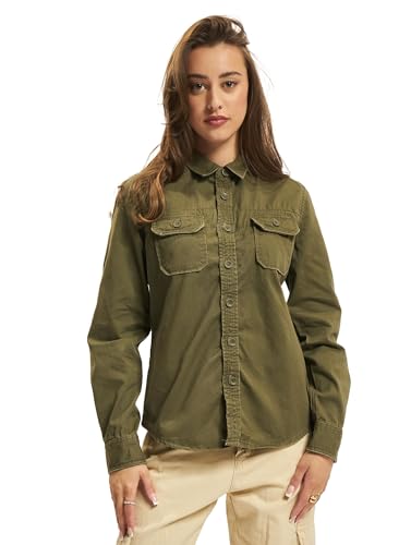 Brandit Damen Women Vintage Shirt Long Sleeve Klassisches Hemd, Olive, 3XL von Brandit