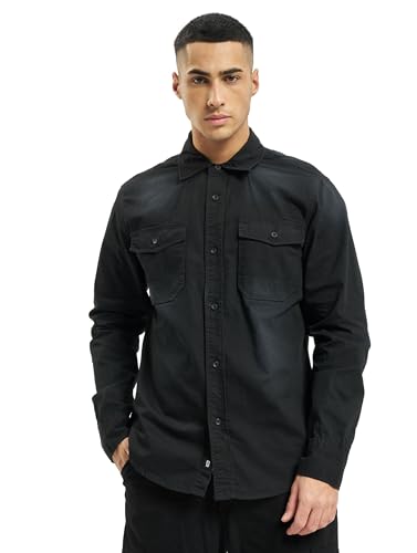 Brandit Hardee Denim Shirt Long Sleeve, Farbe: Black, Größe: 5XL von Brandit