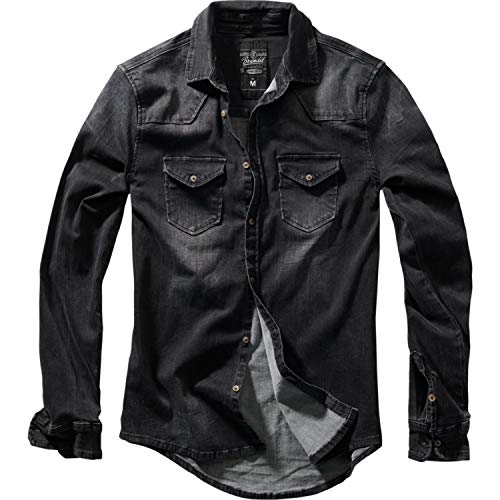 Brandit Denimshirt Riley - Black - L von Brandit