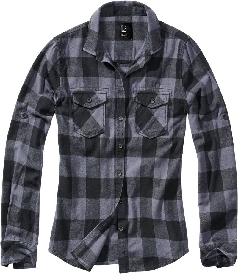 Brandit Flanellhemd - Amy Flanell Checkshirt - S bis 5XL - für Damen - Größe XL - schwarz/grau von Brandit