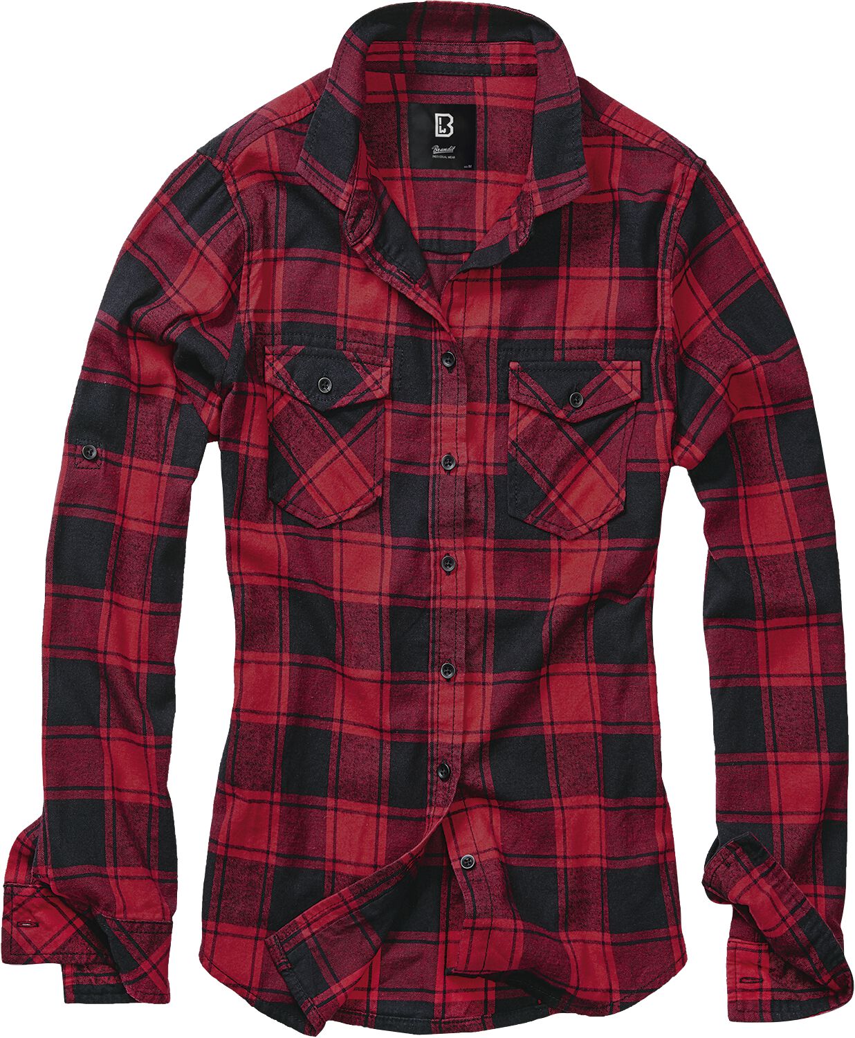 Brandit Flanellhemd - Amy Flanell Checkshirt - S bis 5XL - für Damen - Größe L - schwarz/rot von Brandit