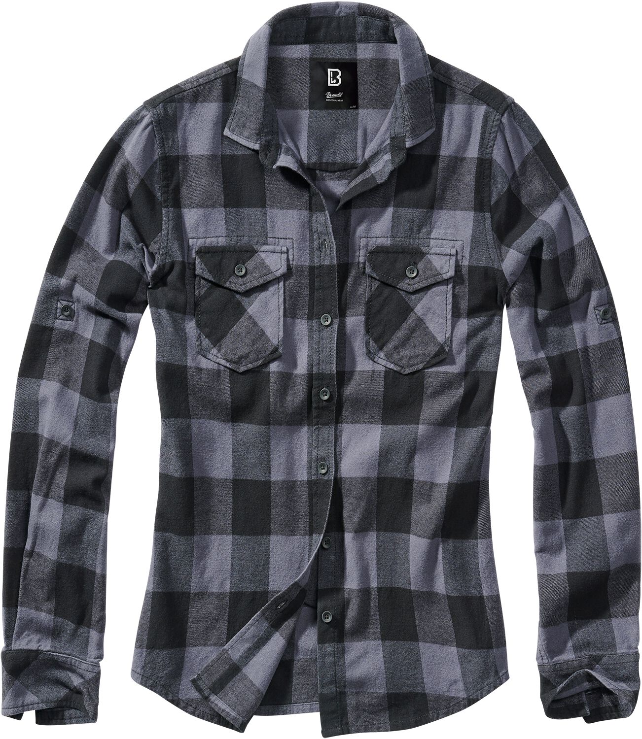 Brandit Flanellhemd - Amy Flanell Checkshirt - S bis 5XL - für Damen - Größe XXL - schwarz/grau von Brandit