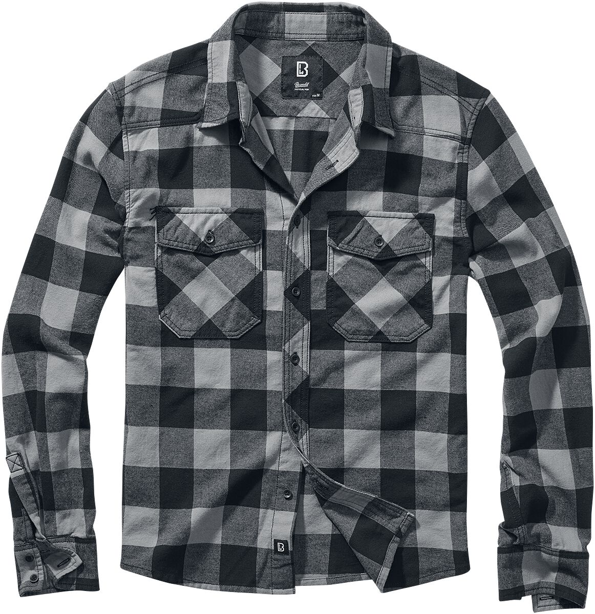 Brandit Flanellhemd - Checkshirt - S bis 5XL - für Männer - Größe L - schwarz/charcoal von Brandit