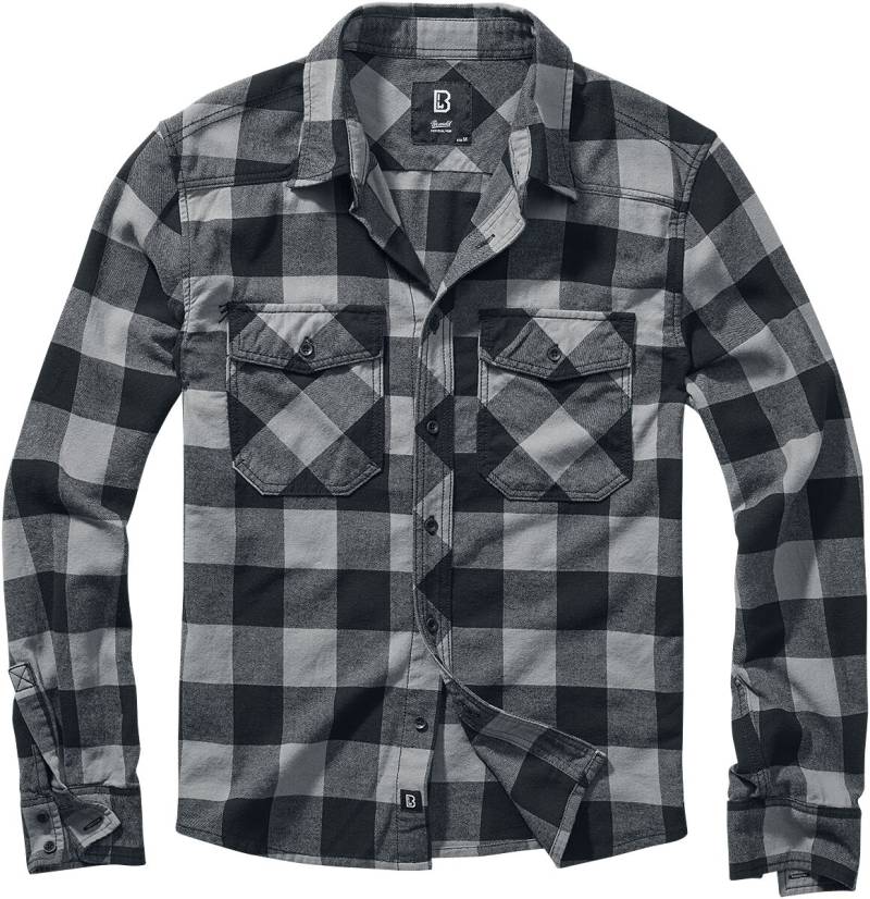 Brandit Flanellhemd - Checkshirt - S bis 5XL - für Männer - Größe XL - schwarz/charcoal von Brandit