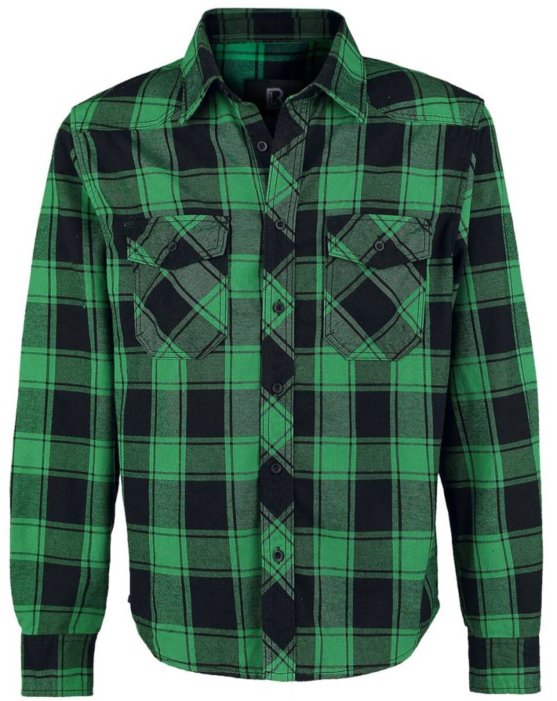 Brandit Flanellhemd - Checkshirt - S bis 7XL - für Männer - Größe M - grün/schwarz von Brandit