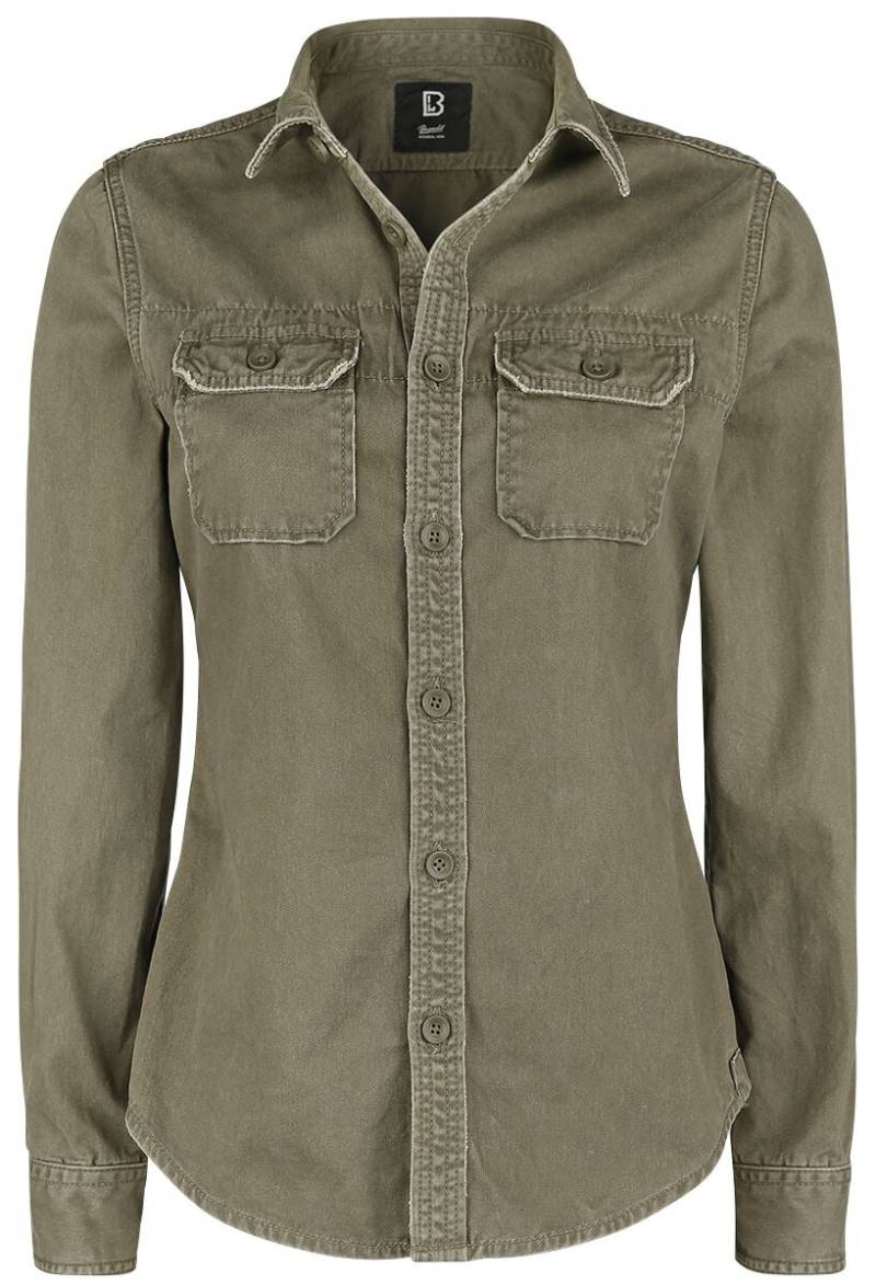 Brandit Girls Vintage Shirts Longsleeve Langarmhemd oliv in XXL von Brandit