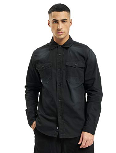 Brandit Herren Hardee Denim Shirt Long Sleeve Hemd, Black, L von Brandit