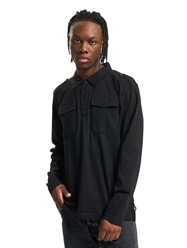 Brandit Willis Poloshirt Long Sleeve, Farbe: Black, Größe: L von Brandit