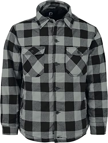 Brandit Lumber Check Shirt gefüttert, Größe:L, Farbe:Charcoal-Schwarz von Brandit