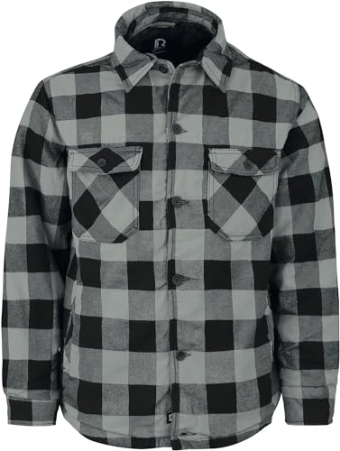 Brandit Lumber Check Shirt gefüttert, Größe:XL, Farbe:Charcoal-Schwarz von Brandit