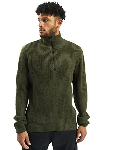 Brandit Bundeswehr Troyer NEU BW Pullover MIT REIßVERSCHLUSS Marine Strick Rolli Pulli, Größe:5XL, Farbe:Oliv von Brandit