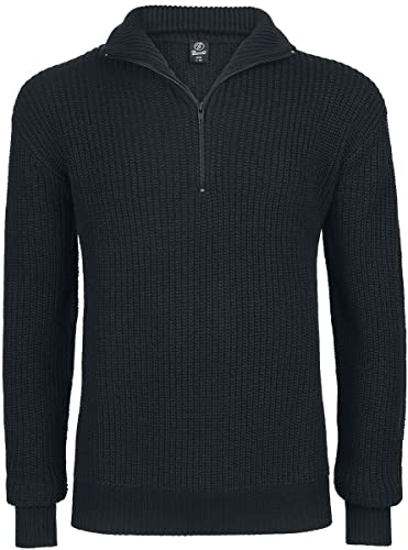 Brandit Bundeswehr Troyer NEU BW Pullover MIT REIßVERSCHLUSS Marine Strick Rolli Pulli, Größe:5XL, Farbe:Schwarz von Brandit