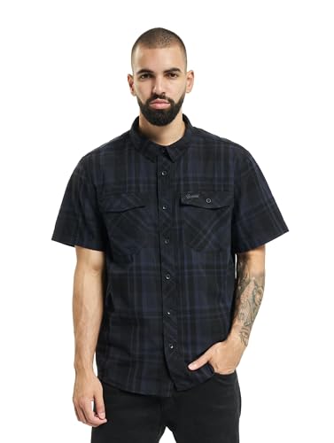 Brandit ROADSTAR Shirt Kurzarm Freizeit Hemd KARIERT Herren HOLZFÄLLERHEMD KARO, Größe:XL, Farbe:Schwarz-Blau von Brandit