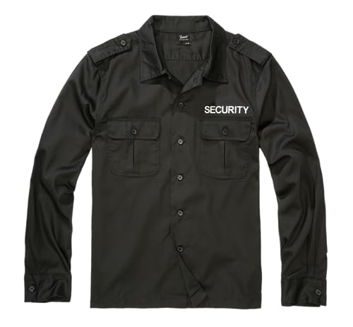 Brandit Herren Security US Shirt Long Sleeve Klassisches Hemd, Black, L von Brandit