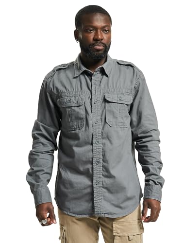 Brandit Vintage Shirt Long Sleeve, Farbe: Charc Grey, Größe: 4XL Brandit Vintage Shirt Long Sleeve, Farbe: Charc Grey, Größe: 4XL von Brandit