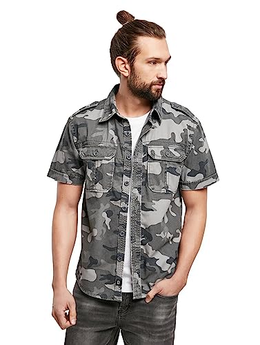 Brandit Vintage Shirt Short Sleeve, Farbe: grey camo, Größe: M von Brandit