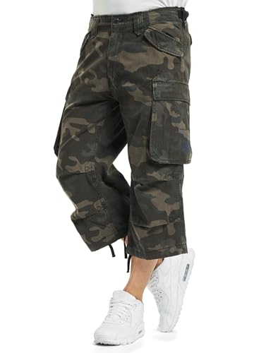 Brandit Industry Vintage 3/4 Shorts, Farbe: darkcamo, Größe: XXL von Brandit