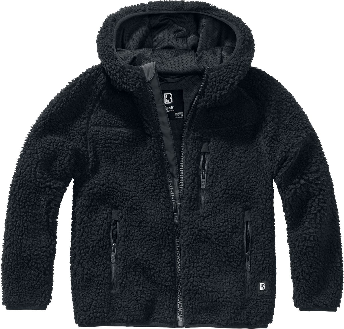 Brandit Jacke - Kids Teddyfleecejacket - 122/128 bis 170/176 - für Mädchen & Jungen - Größe 170/176 - schwarz von Brandit