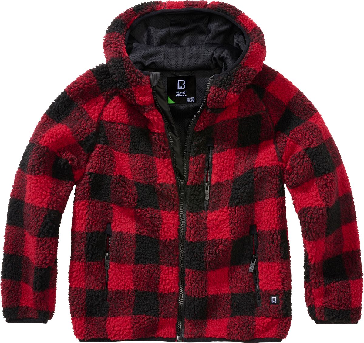 Brandit Jacke - Kids Teddyfleecejacket - 170/176 - für Mädchen & Jungen - Größe 170/176 - rot/schwarz Brandit Jacke - Kids Teddyfleecejacket - 170/176 - für Mädchen & Jungen - Größe 170/176 - rot/schwarz von Brandit