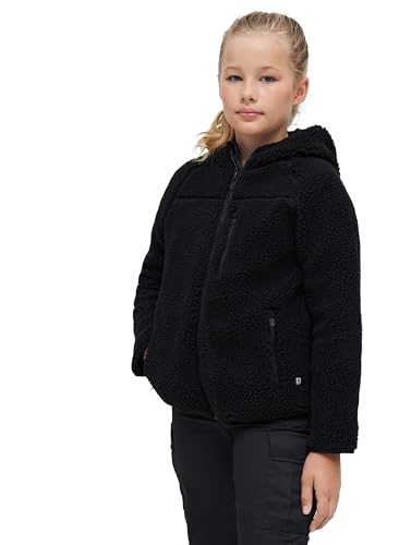 Brandit Kids Teddyfleecejacket, Hood black Gr. 122/128 von Brandit