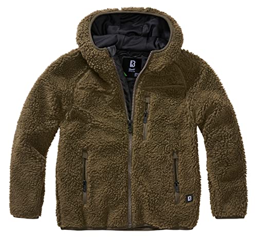 Brandit Kids Teddyfleecejacket, Hood olive Gr. 122/128 von Brandit